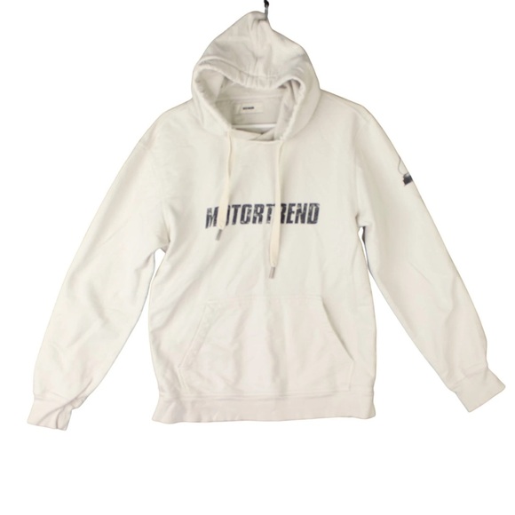 Buck Mason Hoodie Motortrend Men Size M Beige Brushed Loopback Hooded Sweatshirt
